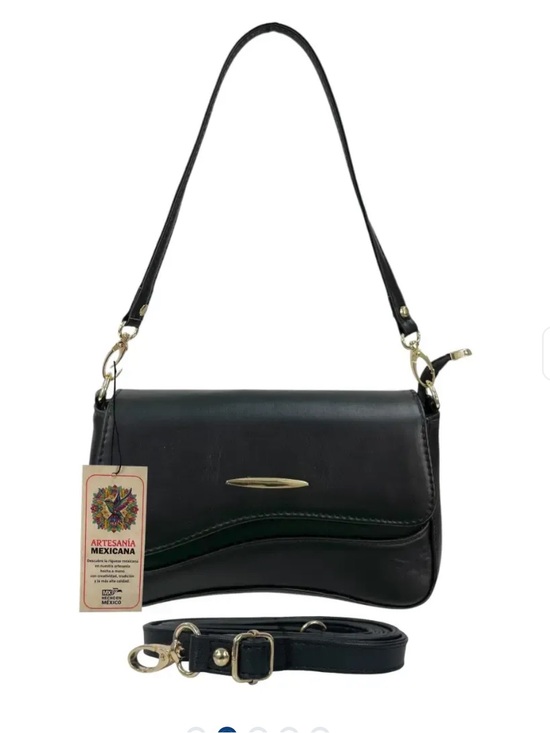 MEXICANA Handbags - MEXICANA Leather Shouder or Crossbody Bag in Black